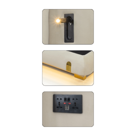 ฐานรองหัวเตียง 6 ฟุต WISDOM DESIGN FURNITURE รุ่น MARBLE สีครีมขาว_2